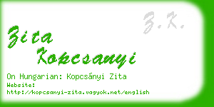 zita kopcsanyi business card